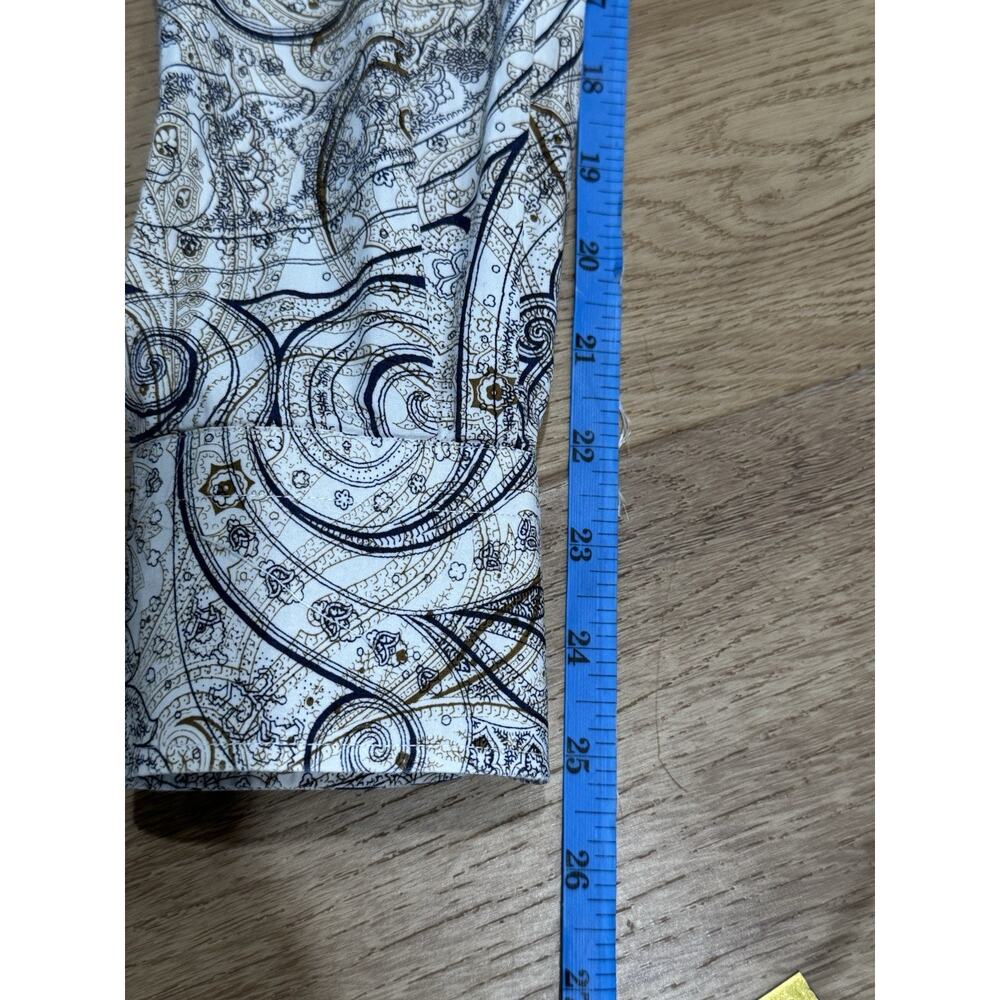 Etro Men’s Button Up Long Sleeve Dress Shirt Paisley 41 Large White - Picture 13 of 13